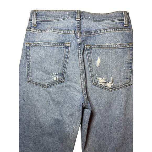 Reformation Distressed Blue Light Wash Denim Destroyed Knees Miami Size 25 - Picture 4 of 10